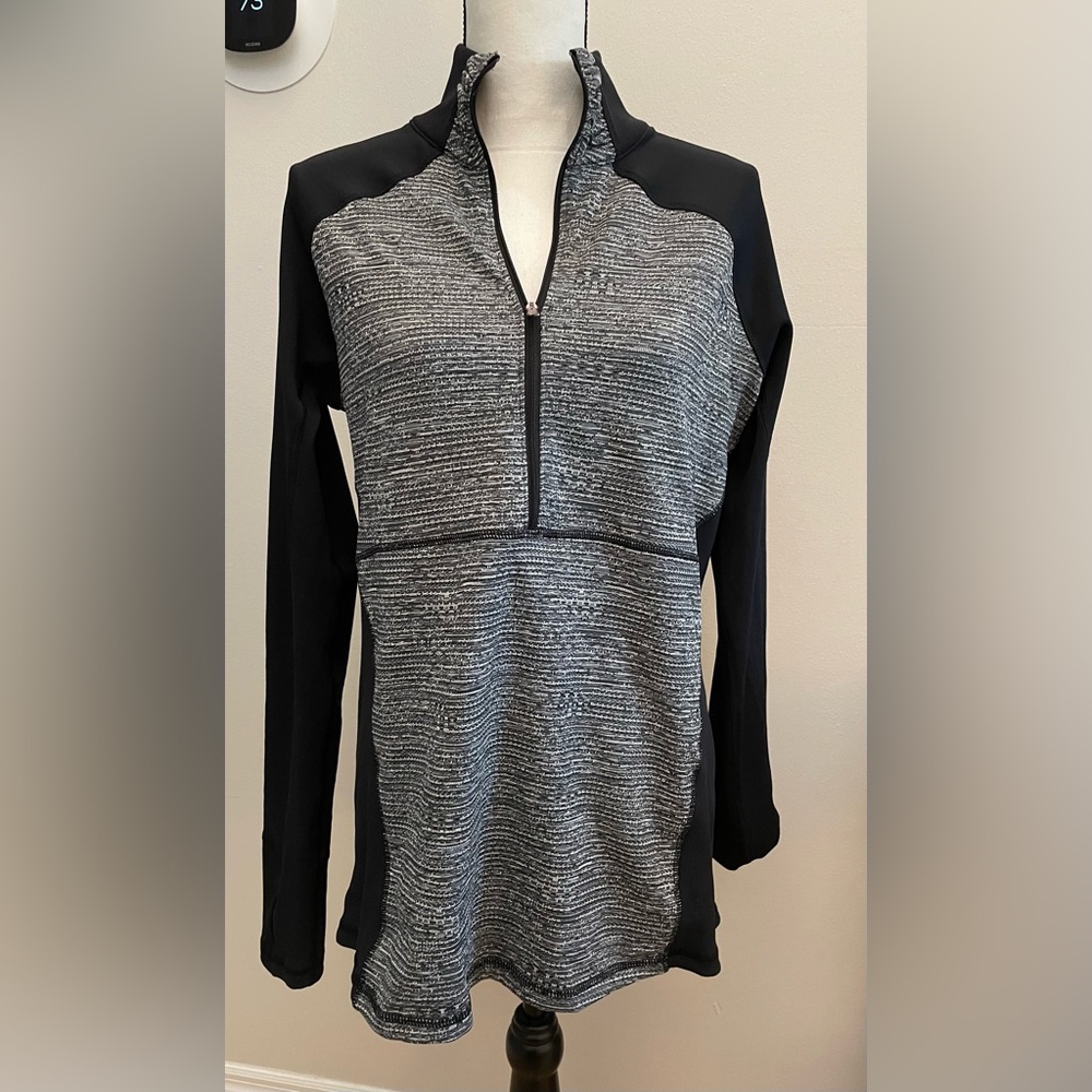 Calia By Carrie Underwood Half Zip Pullover Top Black Long Sleeve Women's XL